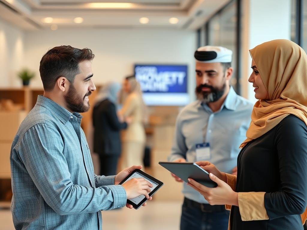 عميل يتحدث مع مندوب شركة نقل عفش بالإمارات للاستفسار عن الخدمات