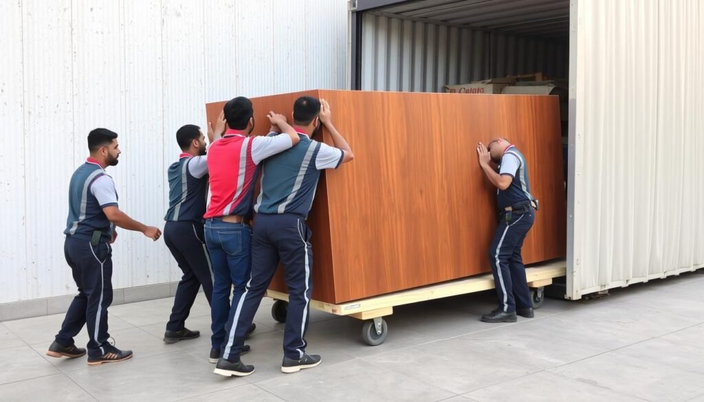فريق عمال نقل عفش سلوى المحترف أثناء العمل