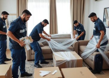 فريق متخصص في نقل عفش سلوى يقوم بتغليف وتحميل الأثاث