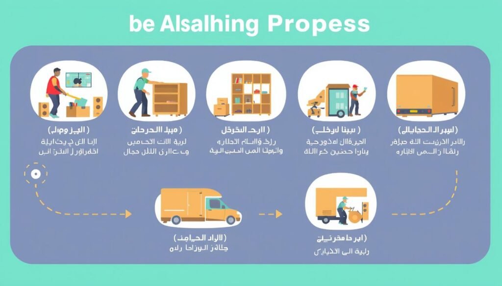 مراحل نقل العفش في جليب الشيوخ