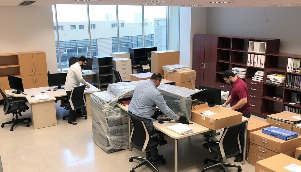 نقل أثاث مكتبي في سلوى مع تغليف المعدات الإلكترونية والملفات