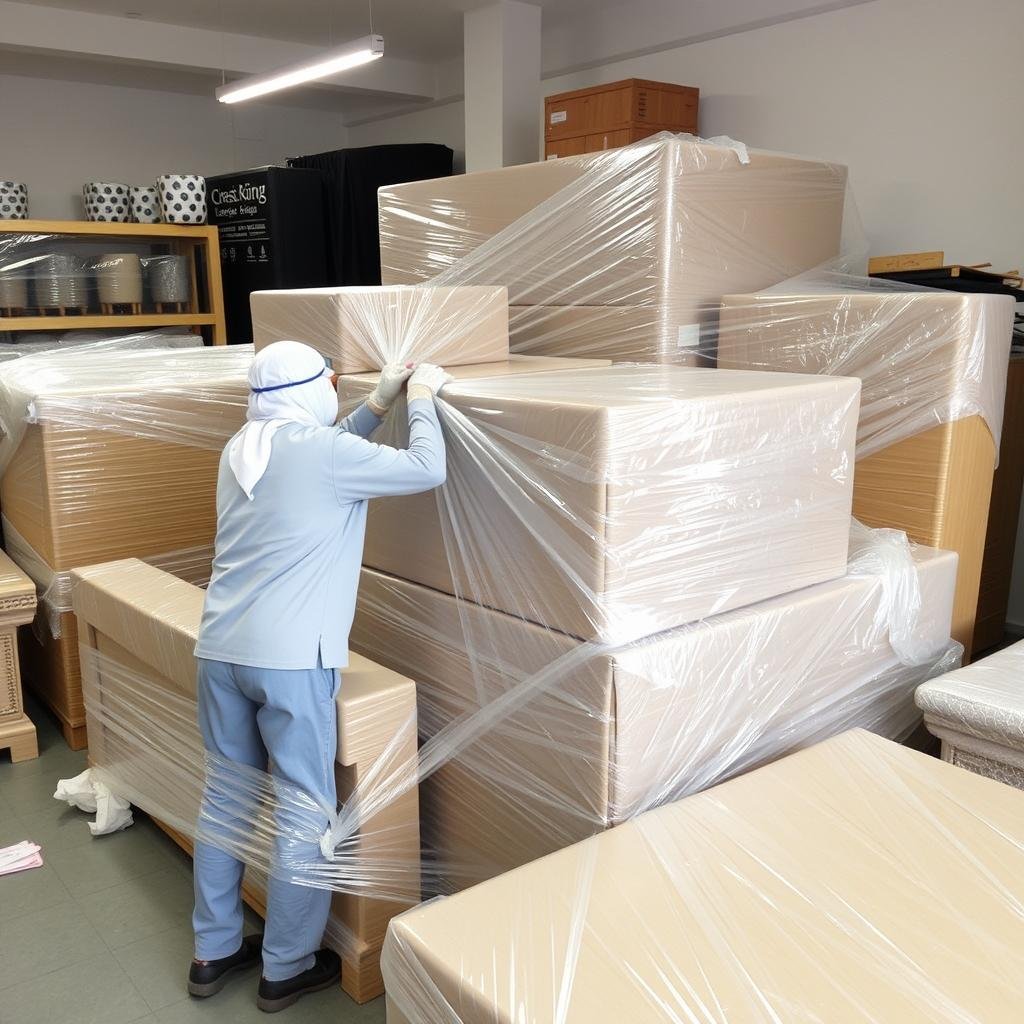 خدمة تغليف الأثاث الاحترافية في نقل عفش السالمية