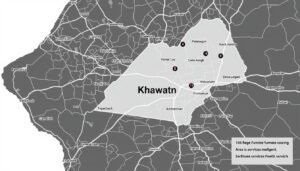 خريطة تغطية خدمات نقل عفش خيطان في الكويت