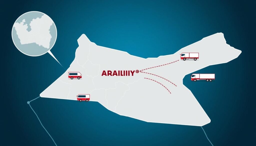 خريطة توضح تغطية خدمات نقل عفش العديلية