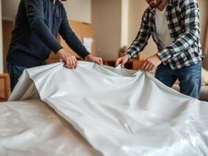 عملية تغليف أثاث منزلي بعناية في نقل عفش الجابرية