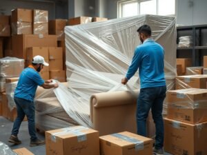 عملية تغليف الأثاث باحترافية في نقل عفش الفروانية