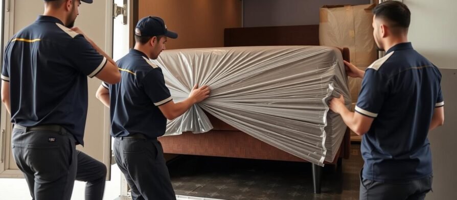 فريق نقل عفش الرميثية المحترف أثناء تغليف ونقل الأثاث