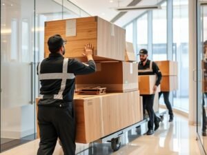 فريق نقل عفش الشويخ يقوم بنقل أثاث مكتبي