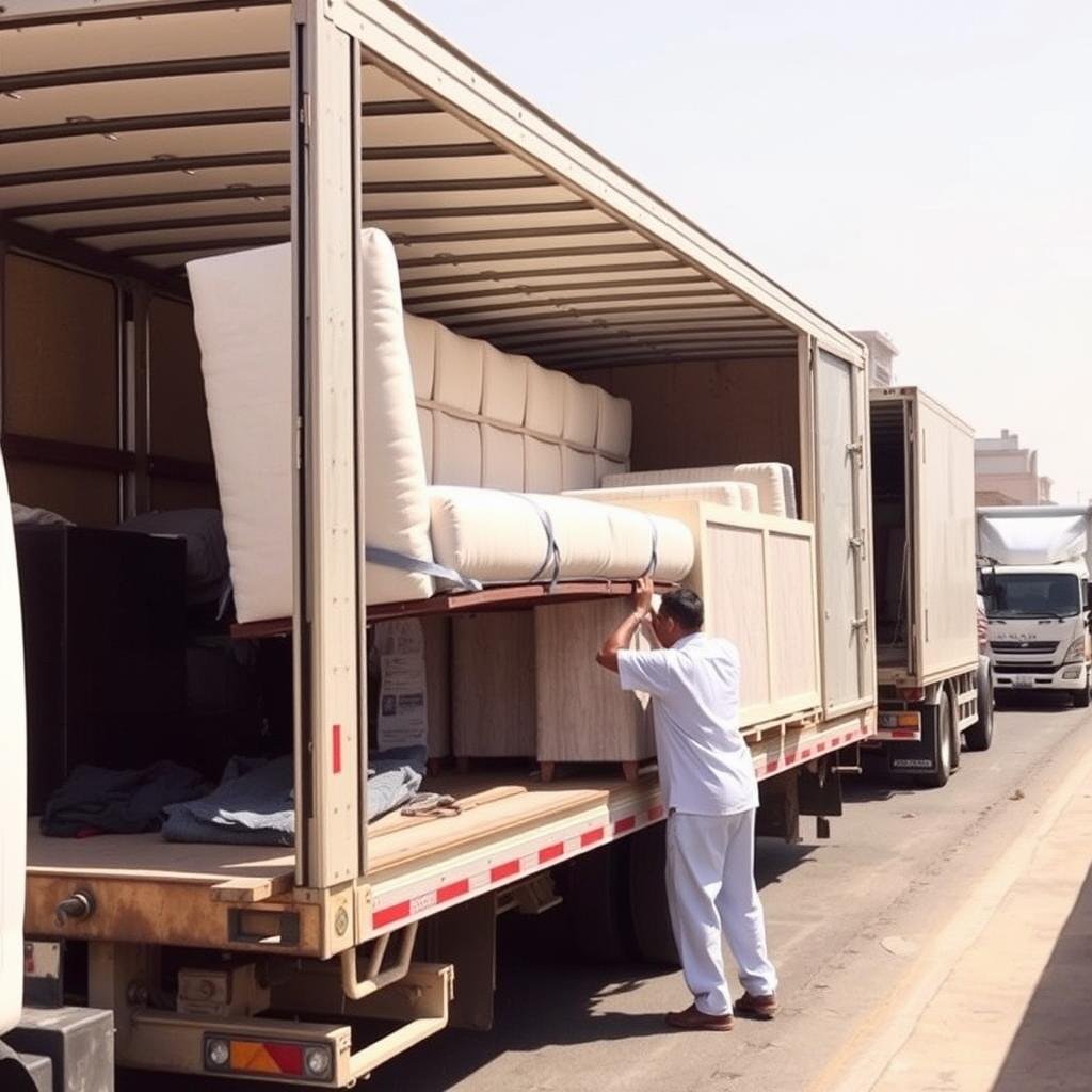 نقل الأثاث باستخدام شاحنات مجهزة في نقل عفش حولي