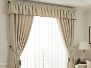 ستائر قماشية كلاسيكية فخمة بعد تركيب ستاير احترافي