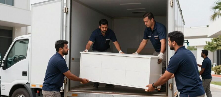 فريق نقل عفش عبدالله مبارك المحترف أثناء العمل